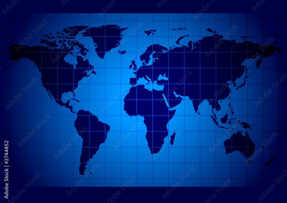 world map blue