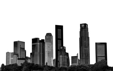 cityscape - silhouettes of skyscrapers