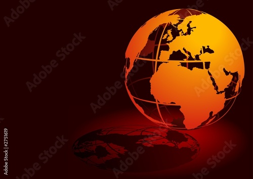 3d globe - red