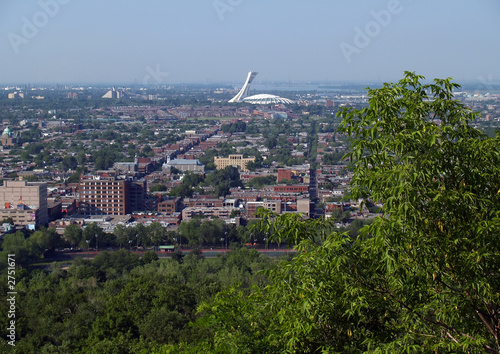 the aerial view of montreal's olympic stadium photo