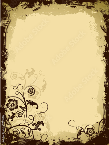 grunge floral border