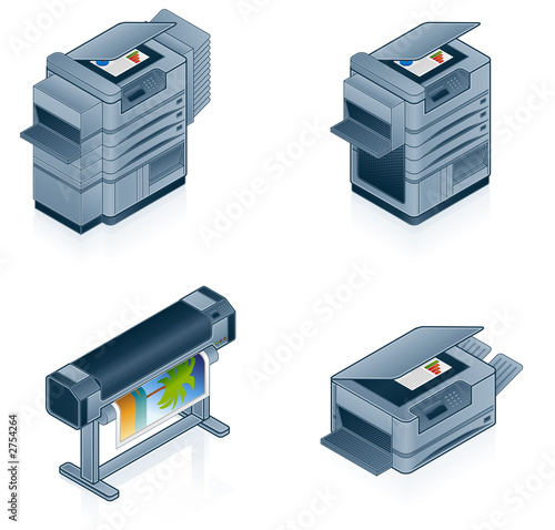computer hardware icons set - design elements 55p