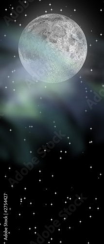 moon and aurora