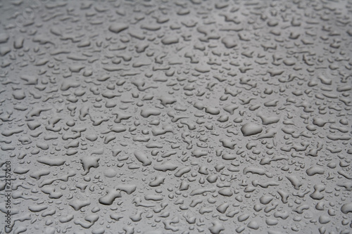 water droplets on a steel surface