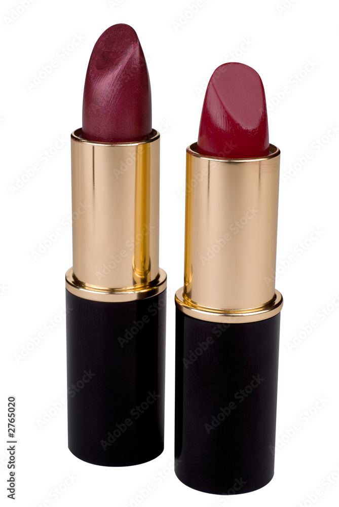 two sticks of red and purple lipstick two sticks of red and purple lipstick