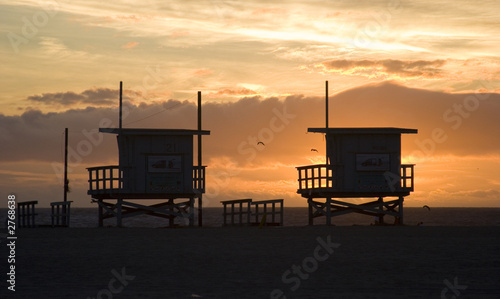 Vászonkép life gaurd stations on the beach