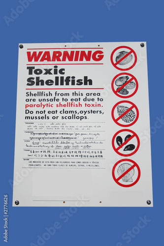 toxic shellfish sign