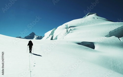 the climb on the ishinca peak photo