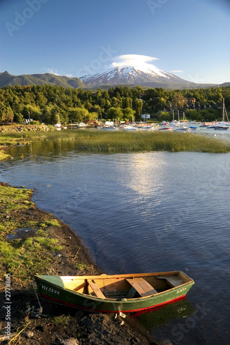 villarica volcano and boat - pucón