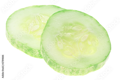 two slices of cucumber