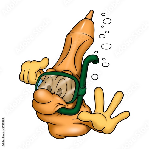 orange marker as diver