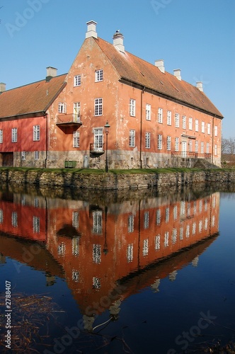 red castle with water trench