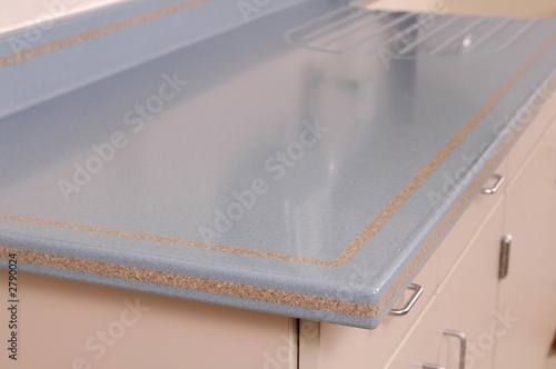solid surface countertop and cabinets