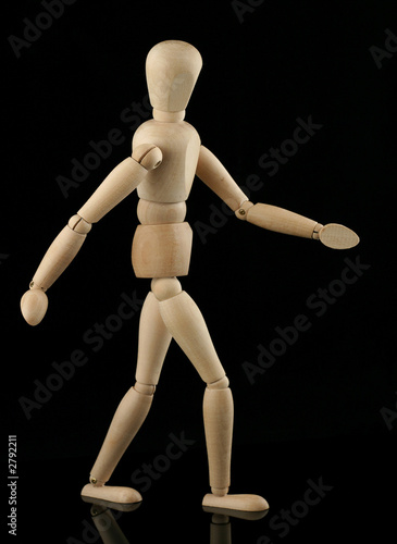 walking wooden figure