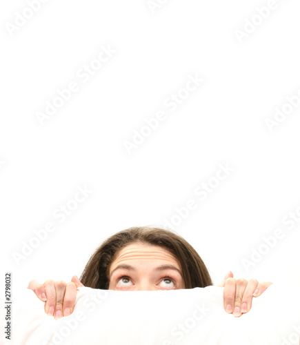 hiding business woman