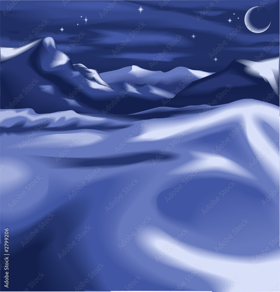 Obraz premium a snowy night time winter scene