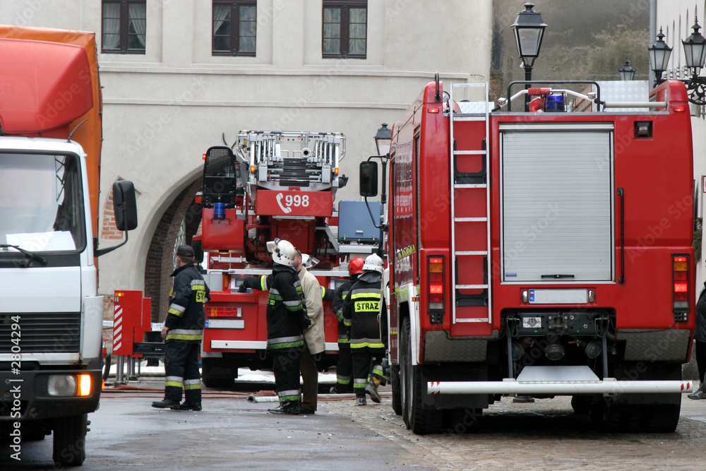 Fototapeta premium firefighters at work