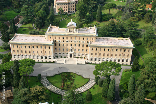 view on pope residence in vatican from the dome of