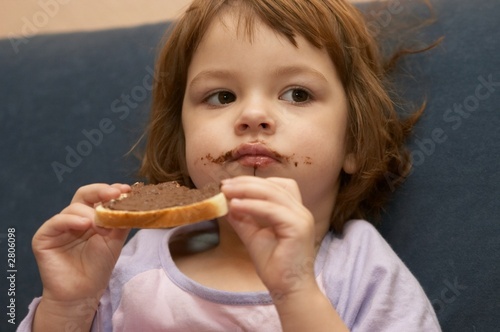 eating chocolate sandwich