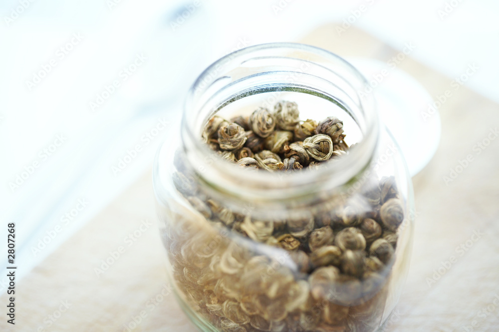 green tea in a glass jar 5 green tea in a glass jar 5