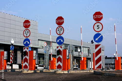 entrance on a parking