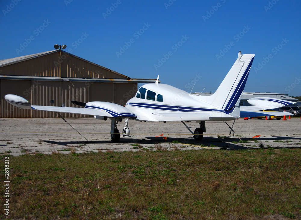 small private airplane rear view small private airplane rear view