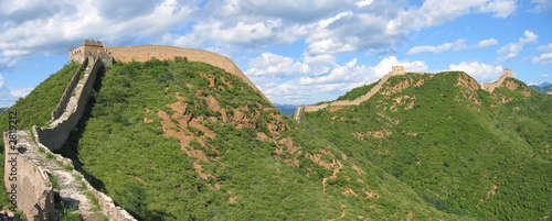 the great wall of china ond the mountains, china, panorama photo
