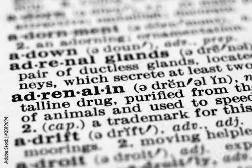 Foto dictionary definition- adrenalin