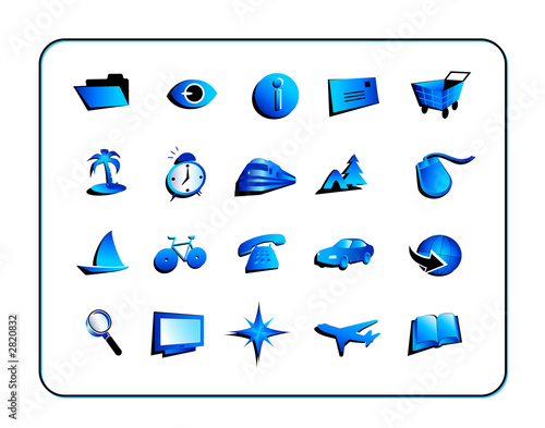 icon set general - blue