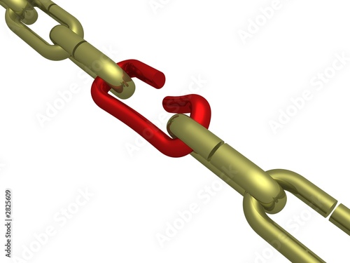 hanging chain. the 3d image.