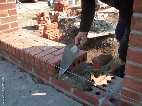 Photography bricklayer at work