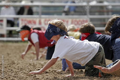 blindfolded children playing