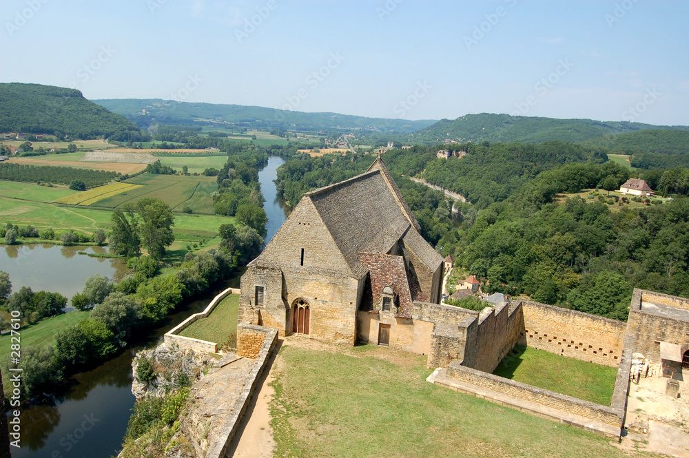 dordogne from chateau beynac with chapel