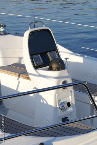navigation console of luxury yacht © Acronym