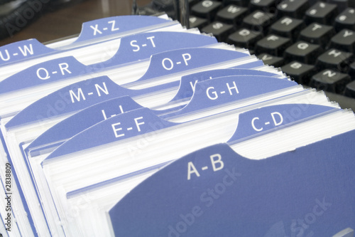 Fotografie index file with keyboard