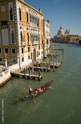 a gondola passing by on the grand canal