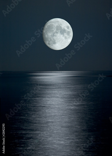 full moon in black sky