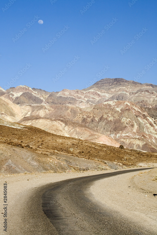 moon over bad water road, death valley national pa moon over bad water road, death valley national pa