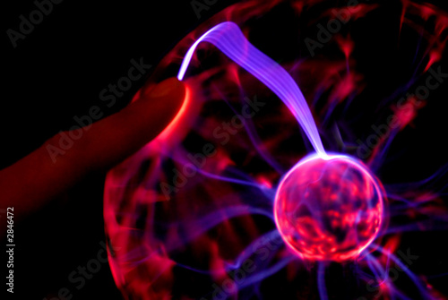 plasma ball and finger