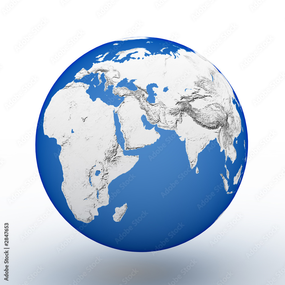 globe on white a