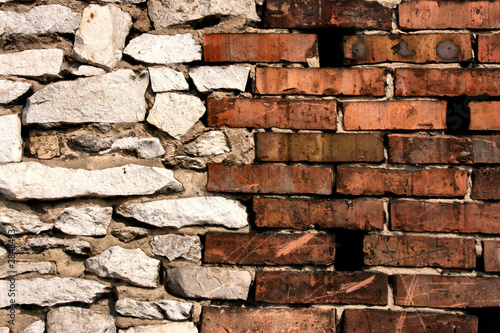 brick and stone walls joint