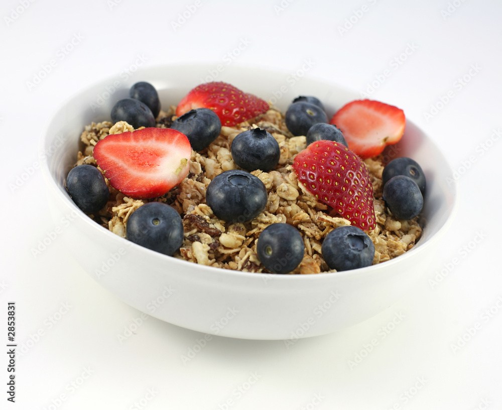 fruit cereal on the white background fruit cereal on the white background