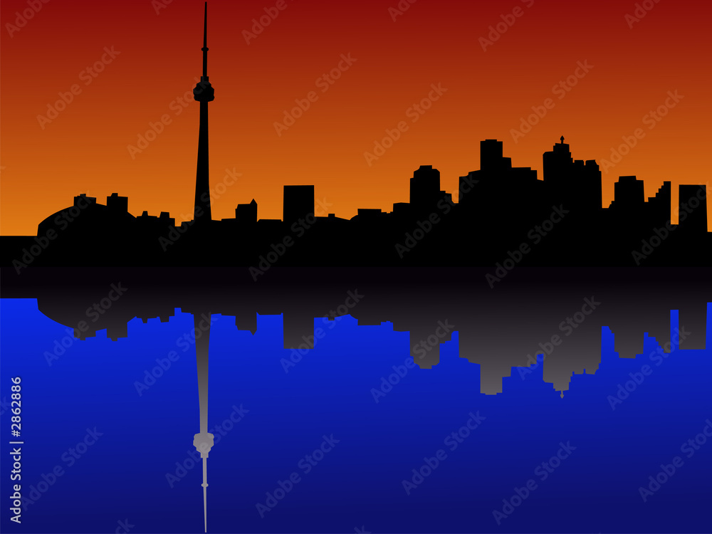 Obraz premium toronto skyline at dusk