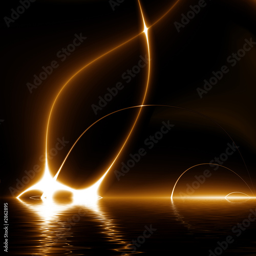 dance of lights coming out of the sea. fractal_02j