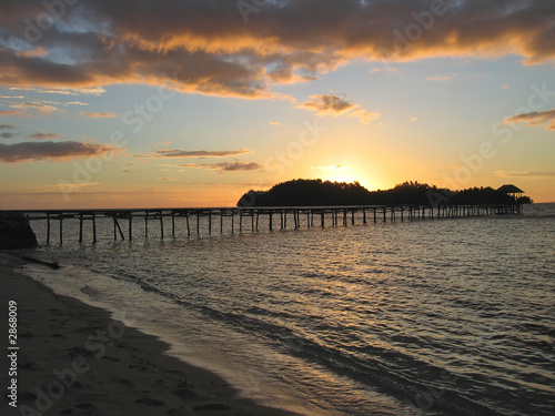 sunset over a beach tropical  togians island  sulawesi  indonesi