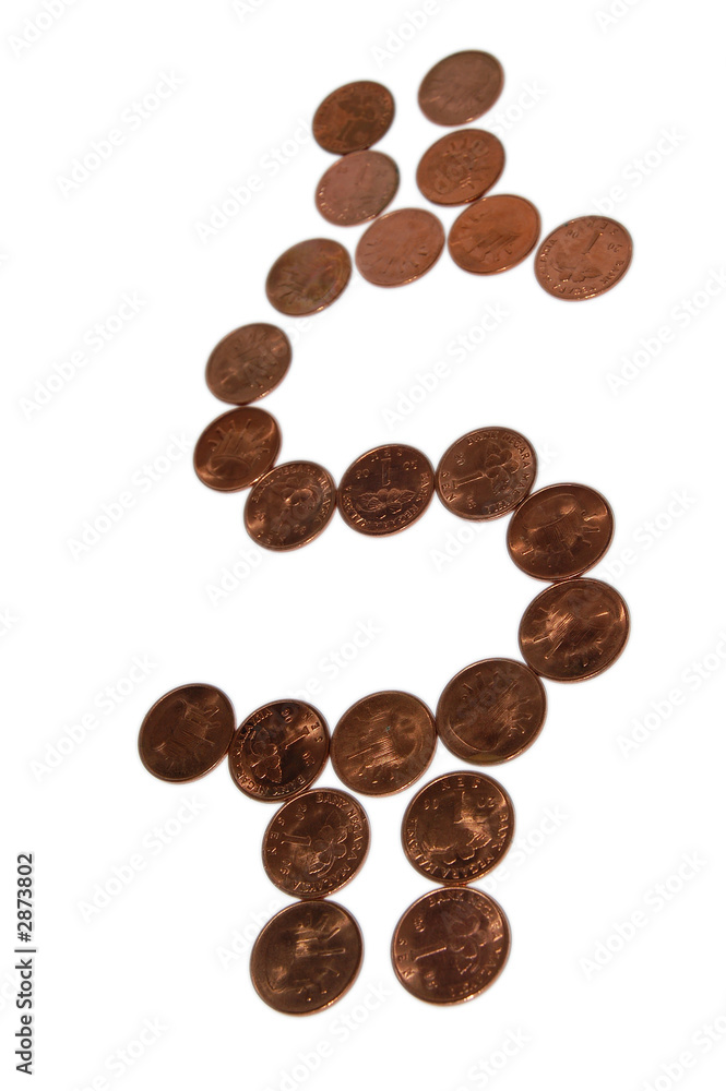 Naklejka premium dollar sign by coins