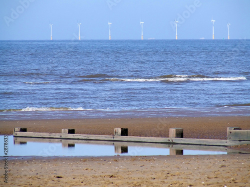 beach and turbines