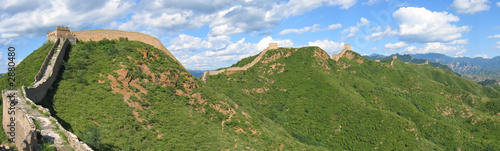 large view of the great wall of china ond the mountains, china, photo