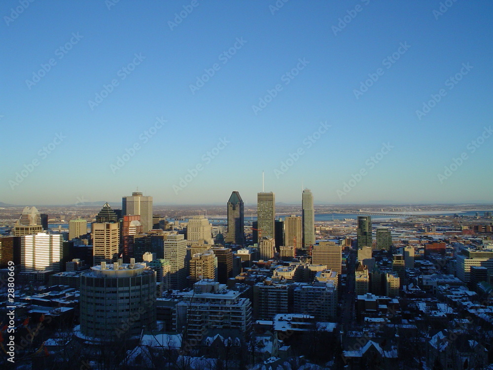 Centre ville de Montréal vue depuis le Mont Royal
