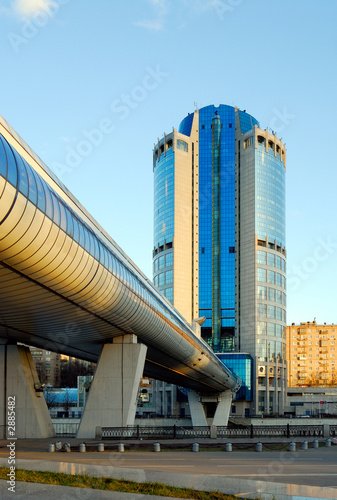 skyscraper and bridge